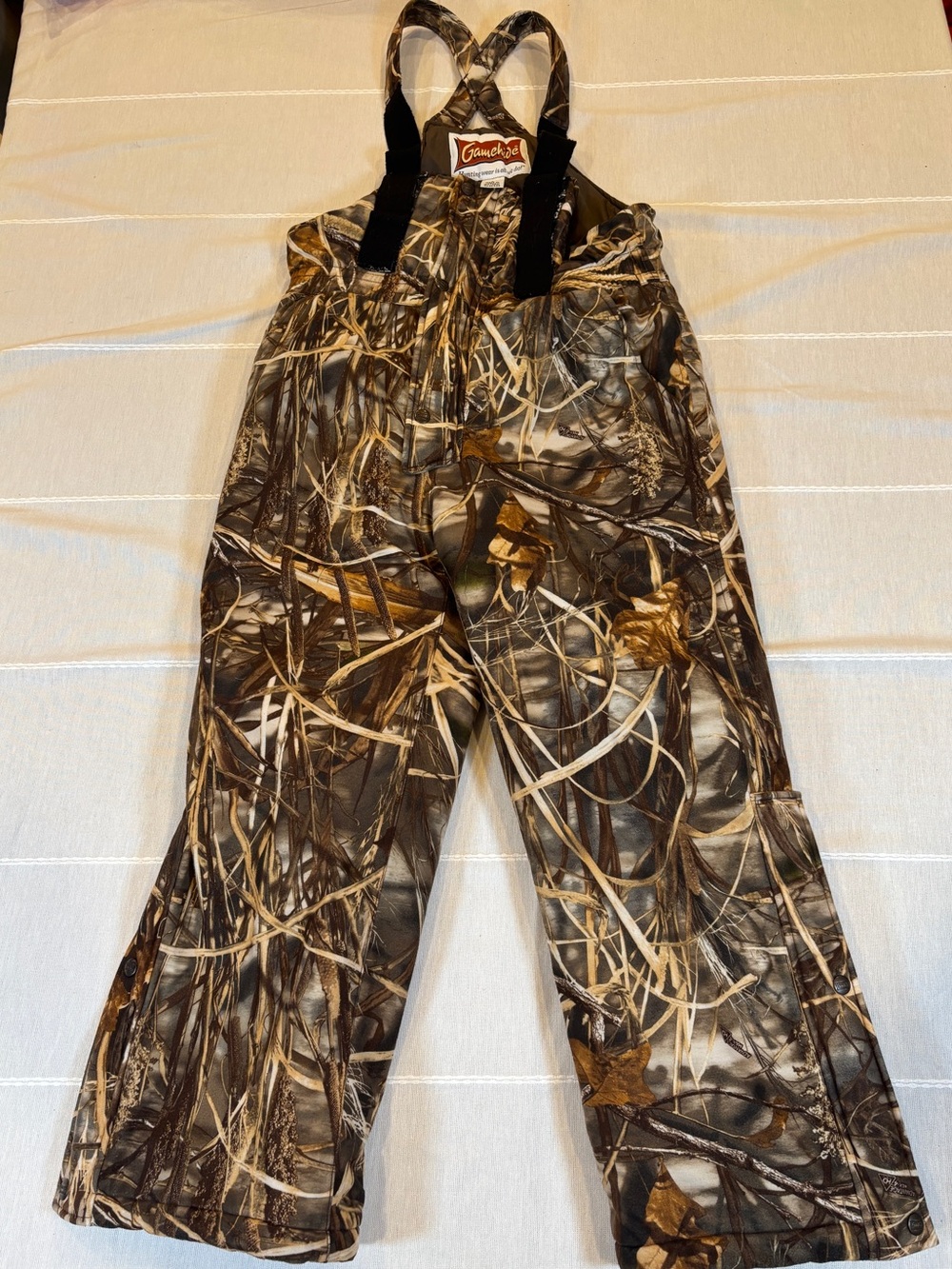 Gamehide Hush Hide Camo Hunting Bibs Overalls Advantage Max-4 Men's Large